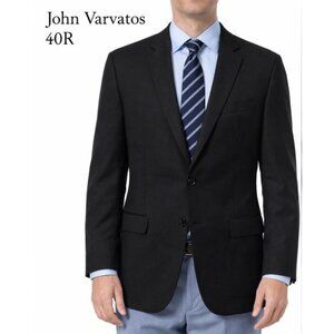 JOHN VARVATOS Mens Suit Jacket 40R Black Wool Single Needle Viscose Lined Vent